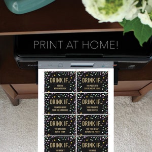 New Years Eve Game, Drink If Game, Printable New Year's Eve Game, New ...