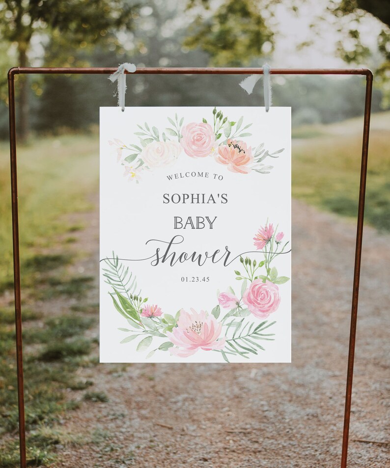 Editable Baby Shower Sign Template Baby Etsy