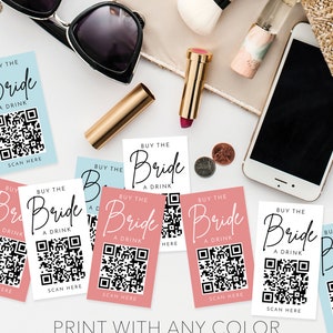 Buy the Bride A Drink Template, Bachelorette Party Venmo QR Code ...