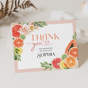 Thank You Card, Bridal Shower Thank You Card, Printable Thank You ...