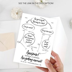 Flow Chart Save the Date Template, Printable Save The Dates, Funny Save The Date, Unique Save The Date, Wedding Ideas, Editable Template image 10