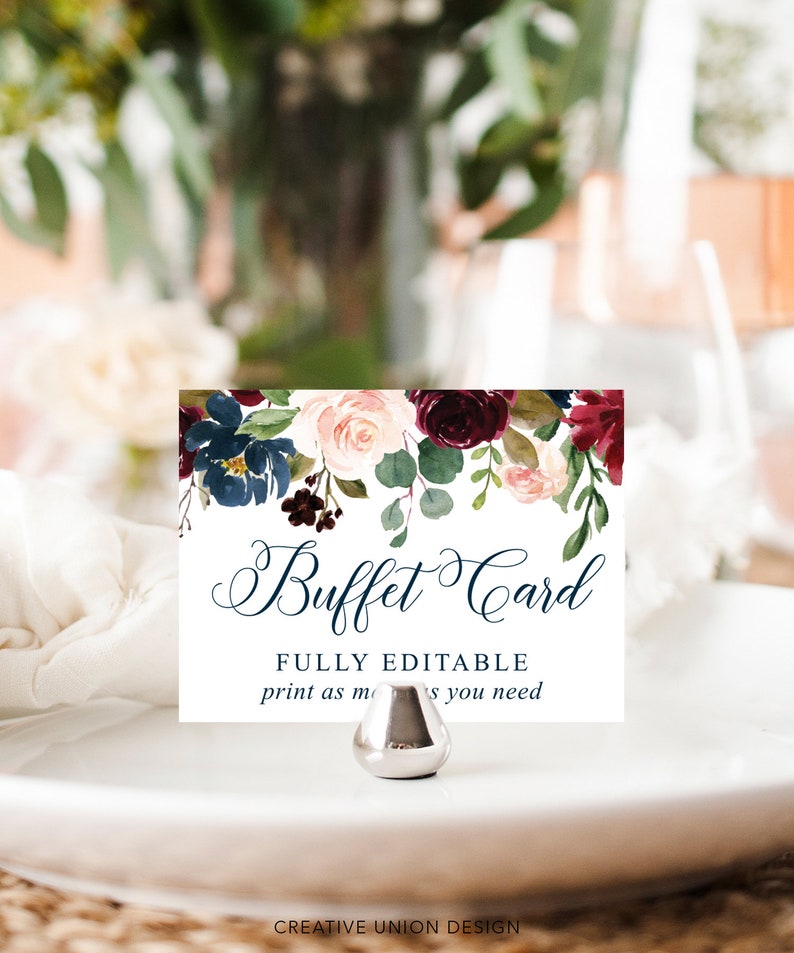 Buffet Food Signs, Template, Food Labels, Tented Cards, Food Stations ...