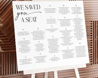 Modern Whimsy Wedding Seating Chart, Editable Template, Wedding Table Sign, DIY Wedding Seating Sign, Wedding Sign, Alphabetical