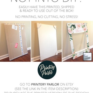 Bridal Shower Photo Prop Frame Template, Editable Photo Prop, Photo Booth, Printable Decor, Airy Blush, Floral, Baby, Wedding, Graduation image 6