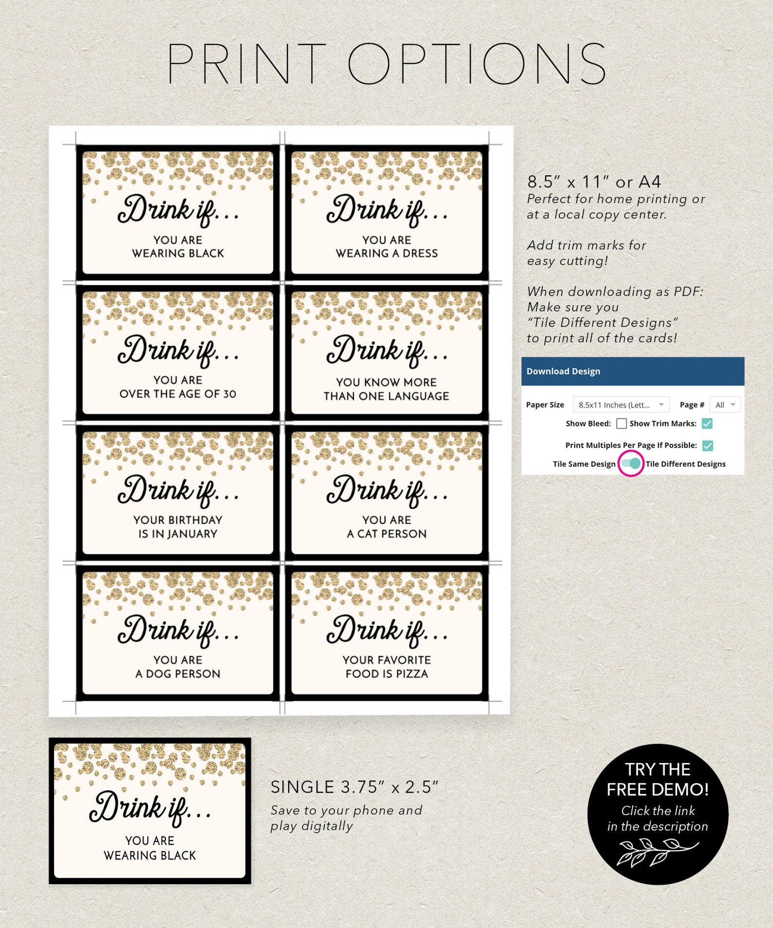 New Years Eve Game Drink If Game Printable New Year's - Etsy