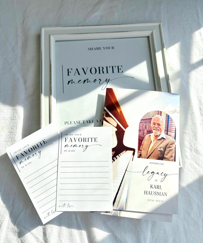 Share a Memory Card Template, Personalized Favorite Memory, Memorial ...