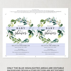 Baby Shower Invitation Baby Brunch Invite Editable Printable Invite Brunch Baby Shower Invites Instant Download Garden Greens image 5