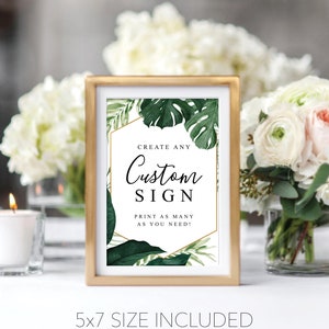 Editable Custom Sign Template, Wedding Printable Table Signs, Bridal ...