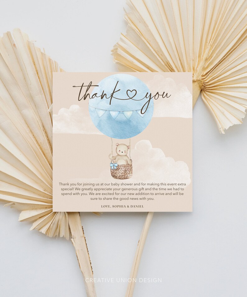 Boho Bearly Wait Baby Shower Invitation Set Template Printable Editable Thank You Card Diaper Raffle Books For Baby Bear Balloons Boy Baby image 2
