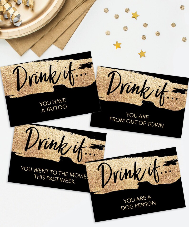 New Years Eve Party Game Drink If Game Printable New | Etsy