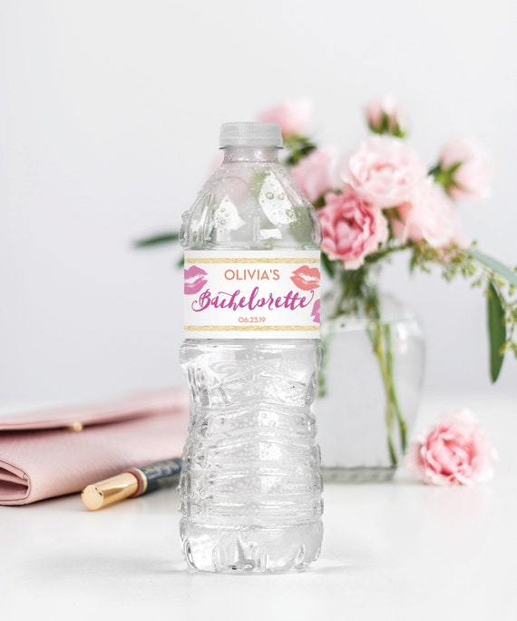 Bachelorette Party Water Bottle Labels Editable Water Bottle | Etsy