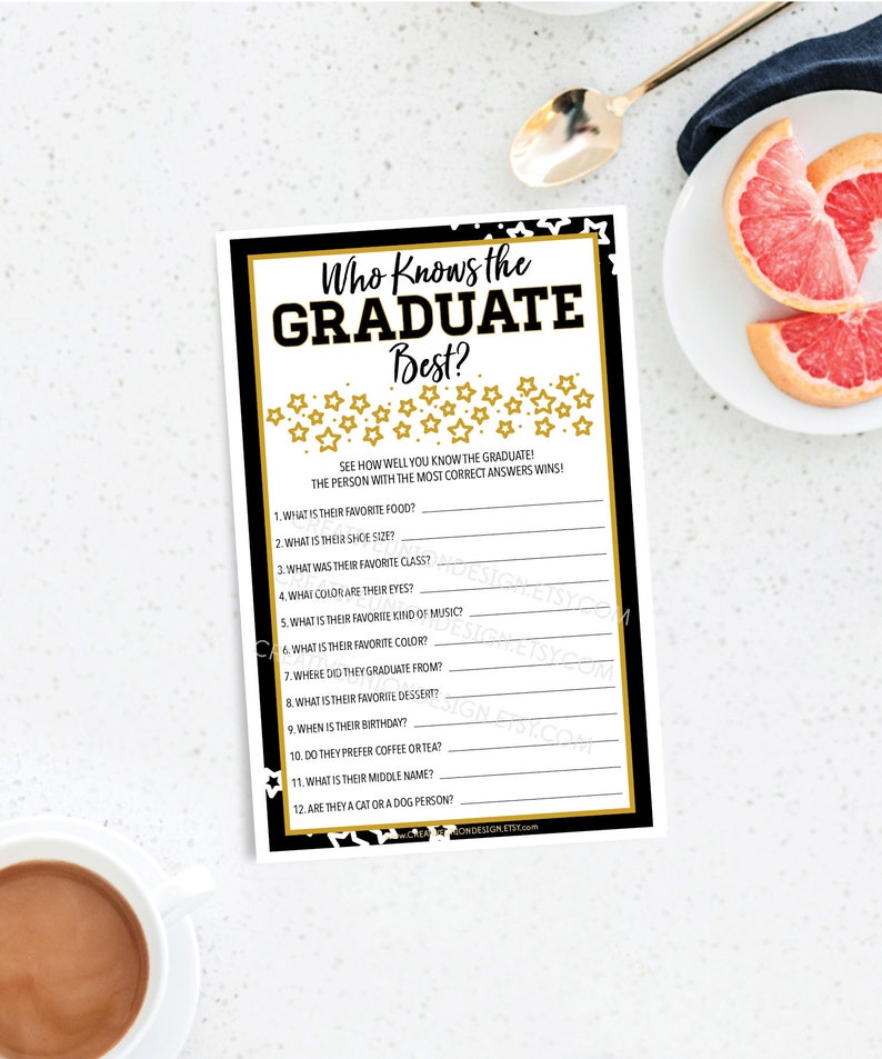 Who Knows the Graduate Best Graduation Party Game Grad - Etsy