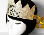Printable New Years Eve Crowns - New Year's Eve Hat - Faux Glitter - DIY Party Hat - Happy New Year Decorations - Instant Download - Gold