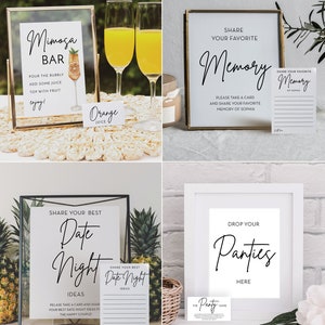 Bundel met sjablonen voor vrijgezellenfeestspelletjes, 101 printbare decoraties voor een vrijgezellenfeest, bingobordjes als bedankjes (grappig, stout, schoon), modern minimalistisch afbeelding 5