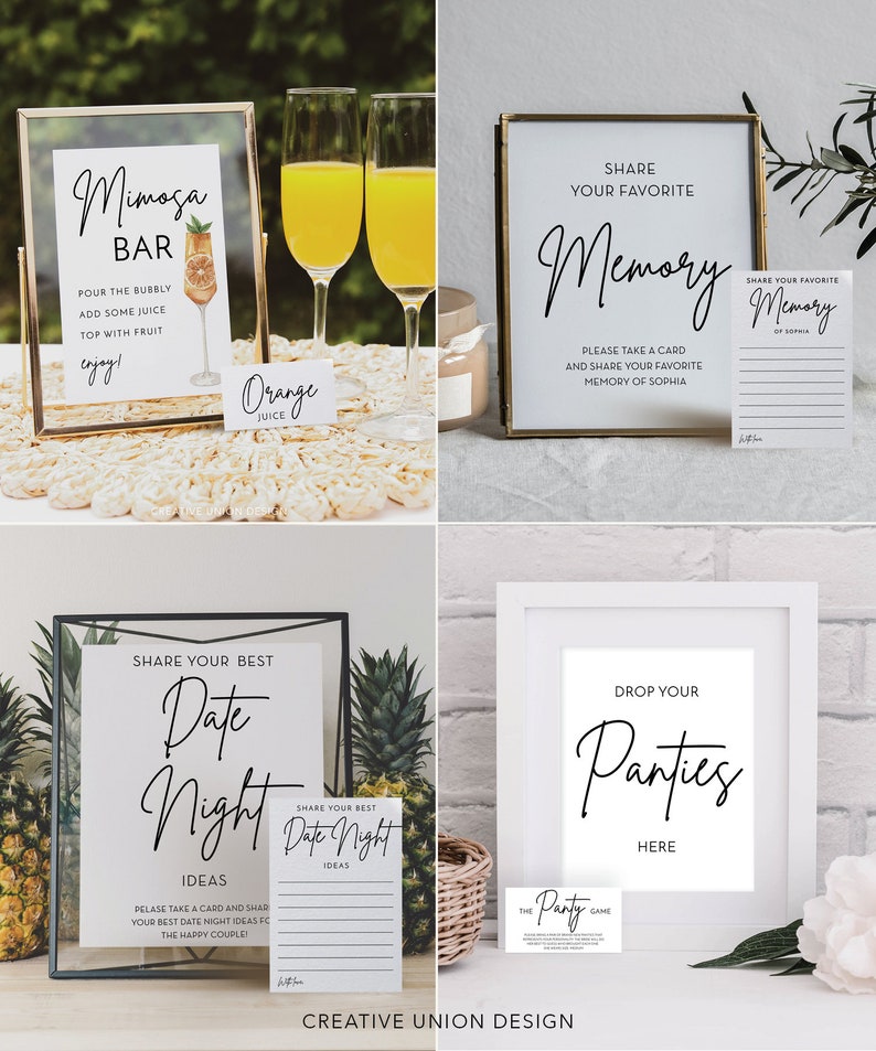 Bundel met sjablonen voor vrijgezellenfeestspelletjes, 101 printbare decoraties voor een vrijgezellenfeest, bingobordjes als bedankjes (grappig, stout, schoon), modern minimalistisch afbeelding 5