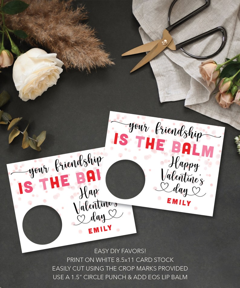 Valentine EOS Lip Balm Printable Happy Valentine's Day - Etsy
