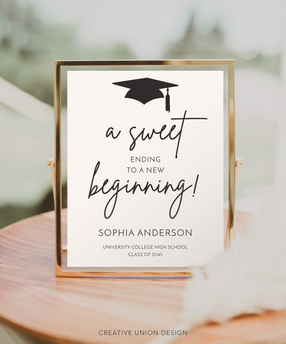 卒業 10th Graduation プロモ カード Graduation Table Sign Template Printable Graduation Party Sign