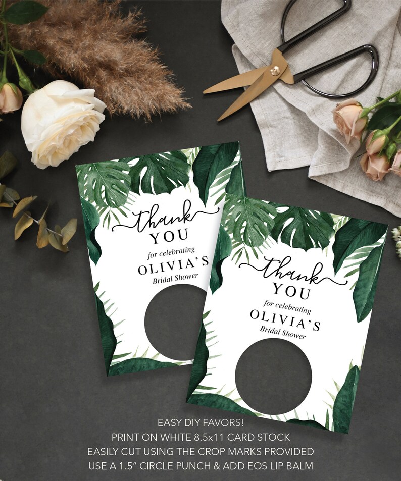 EOS Lip Balm Bridal Shower Favors Printable Personalized Etsy