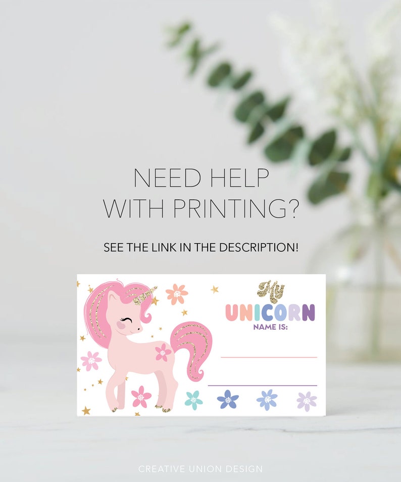What's Your Unicorn Name Game Template, Unicorn Birthday Party Game