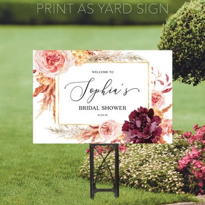 Printable Bridal Shower Welcome Sign Template, Bohemian Bridal Shower ...