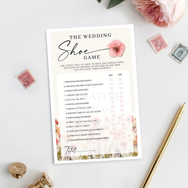 Wildflower Bridal Shower Game, Wedding Shoe Game, Colorful Flower, Couples Shower Games, Bridal Shower Decor, Flower Stems, Love In Bloom