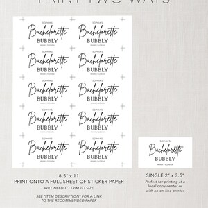 Bachelorette Party Mini Champagne Bottle Labels, Bachelorette Bubbly ...