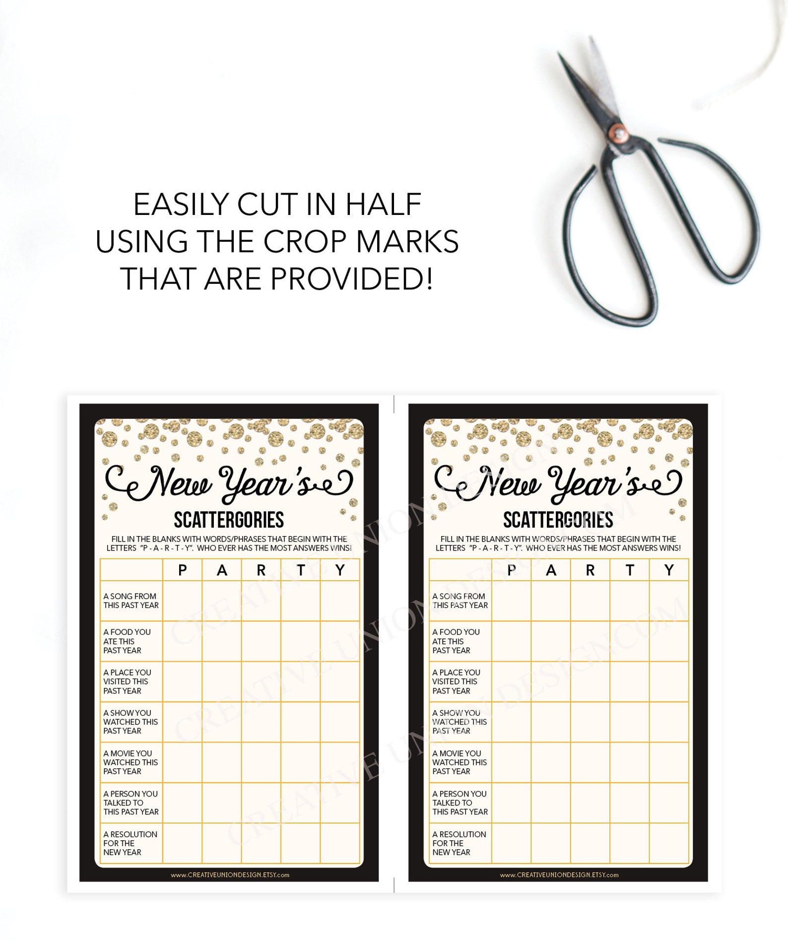 New Years Eve Printable Games Bundle New Year's Eve New - Etsy
