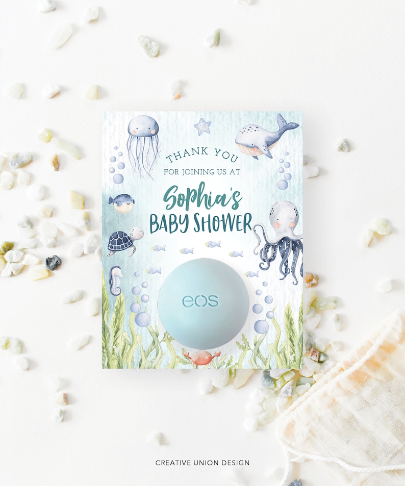 EOS Lip Balm Baby Shower Favors Under the Sea Printable Etsy