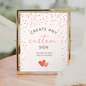 Modèle d'enseigne personnalisé modifiable Petite chérie, enseigne de baby shower personnalisée, cadeaux, cadeaux et cartes, plaque de table, baby shower de la Saint-Valentin