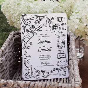 Hand Drawn Wedding Program Template, 5x7 Wedding Ceremony Program ...