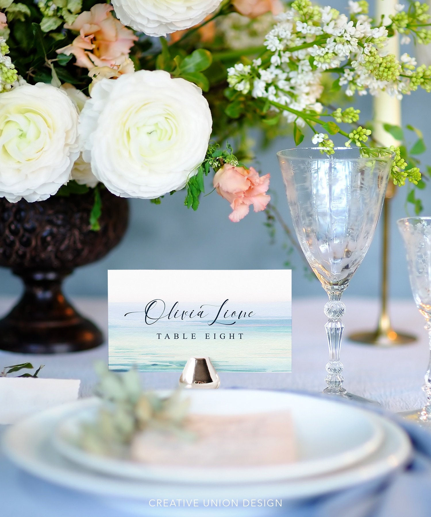 Beach Place Card Printable Template Avery 5302 Wedding Place - Etsy