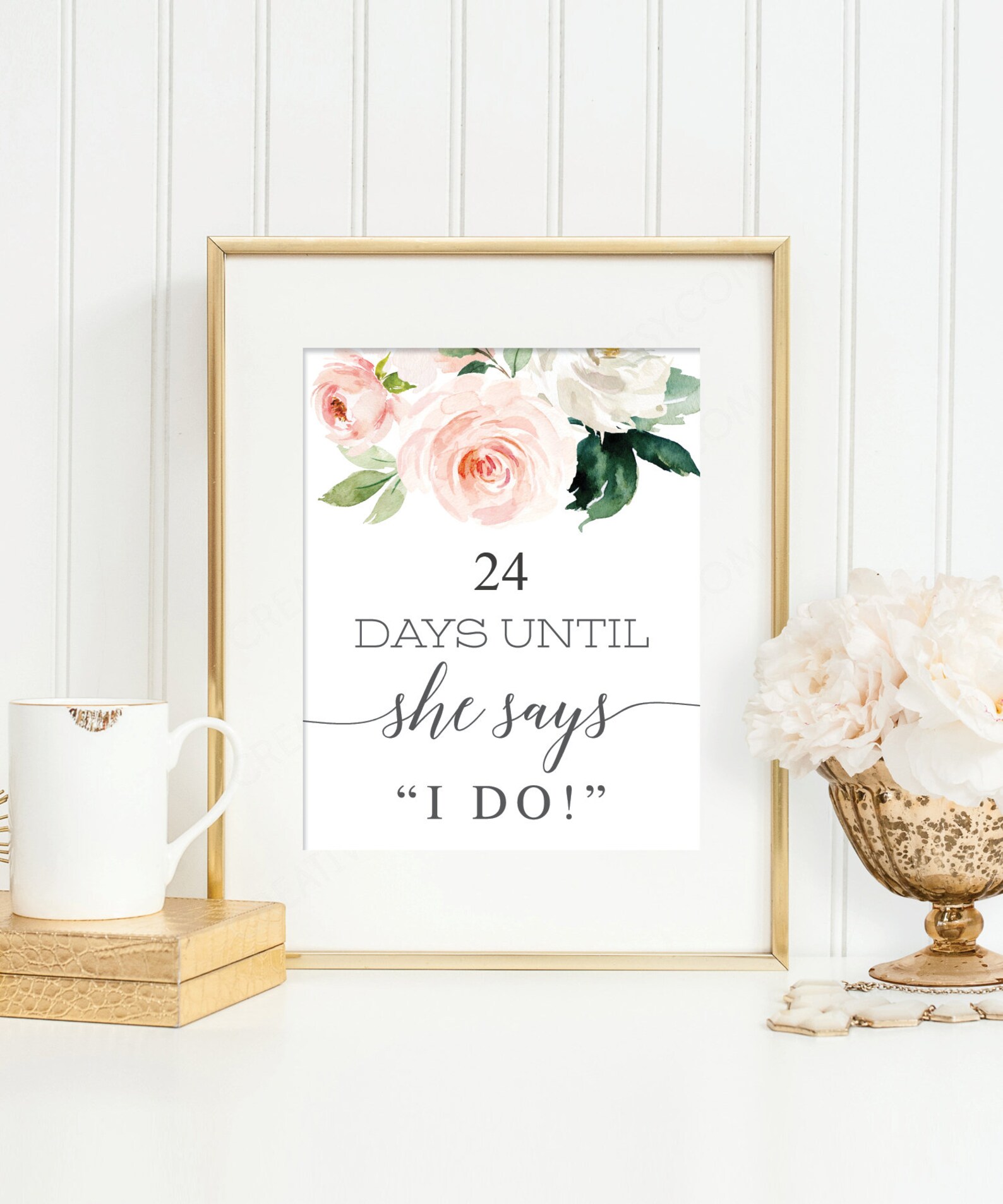 Bridal Shower Sign Editable Days Until She Says I Do Sign - Etsy