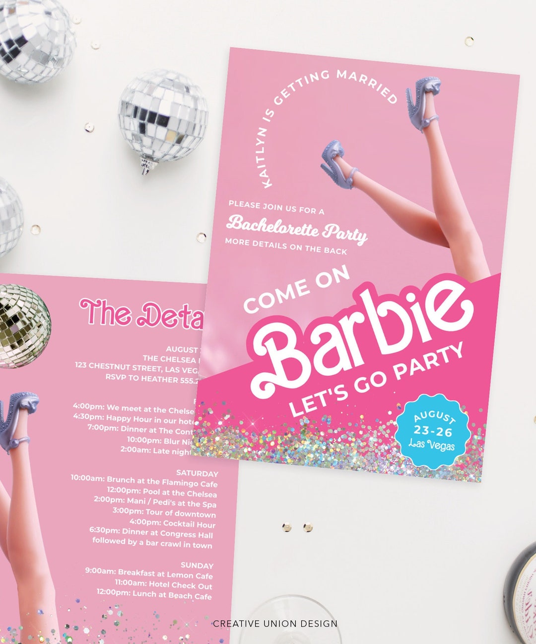 Barbie 10 Personalised Birthday Party Invitations