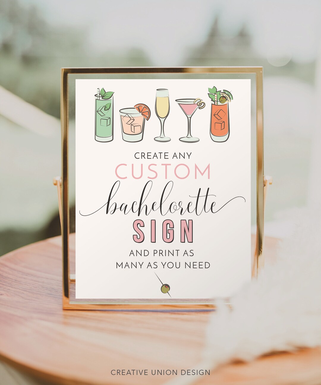 Editable Custom Sign Template Custom Bachelorette Party Sign Favors