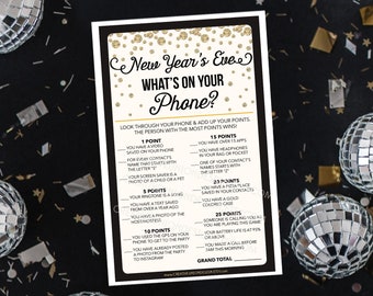 New Years Eve Game - New Year's Eve Wedding -  What's On Your Phone Game - Family New Years Eve Game - Party Games - Happy New Year