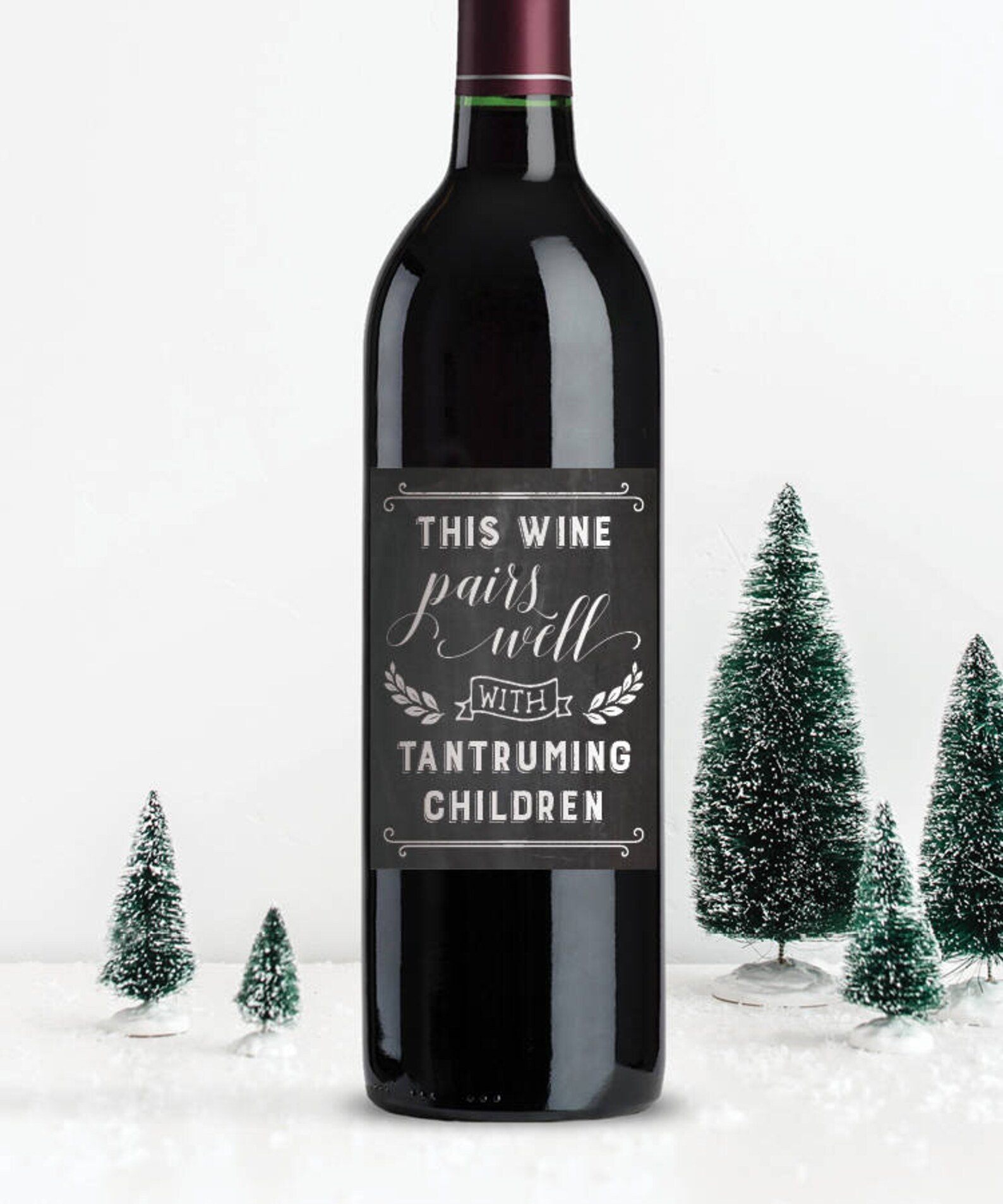 Funny Printable Wine Labels Pairs Well With Relatives | Etsy