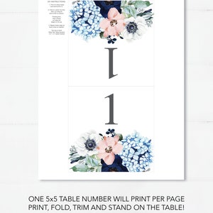 Wedding Tented Table Numbers 1-40 Printable Wedding Table - Etsy