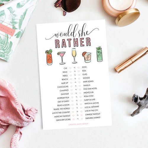 Would She Rather Funny Bachelorette Party Games Printable - Etsy Would She Rather Funny Bachelorette Party Games Printable - Etsy