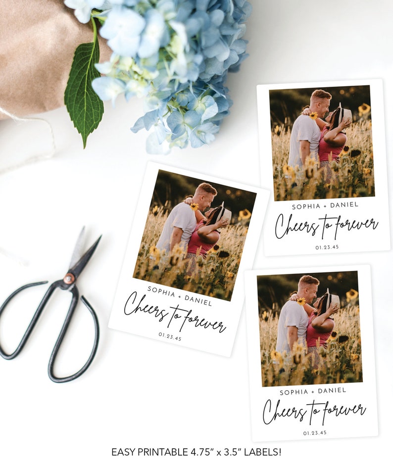 Editable Photo Wine Label Template, Wedding Favors, Custom Wine Label ...
