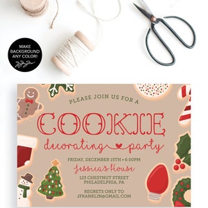 Christmas Cookie Decorating Party Invitation, Printable Holiday Party ...
