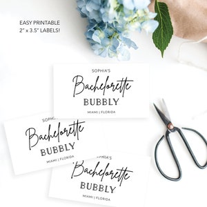 Bachelorette Party Mini Champagne Bottle Labels, Bachelorette Bubbly ...