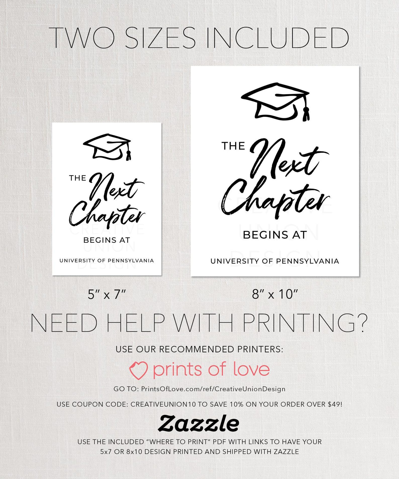 Graduation Table Sign Template the Next Chapter Begins at Printable ...