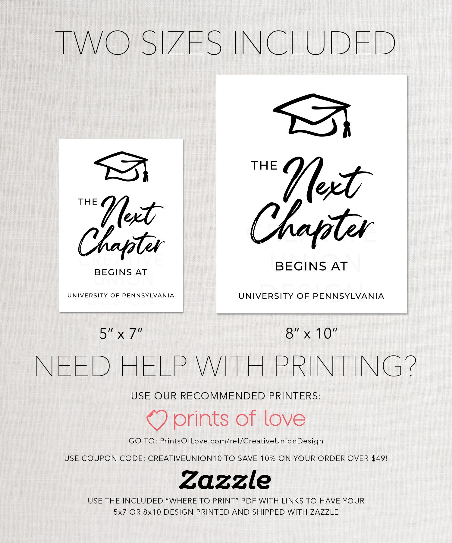 Graduation Table Sign Template the Next Chapter Begins at Printable ...