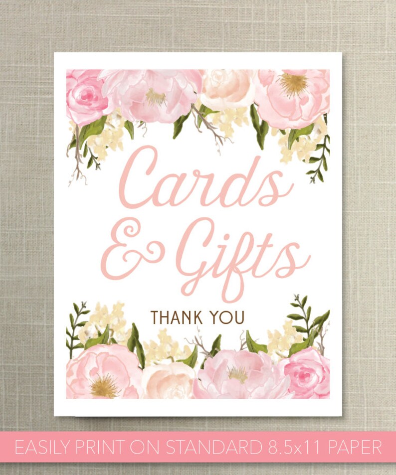 Gifts and Cards Table Sign File 8x10 Printable File Gift - Etsy