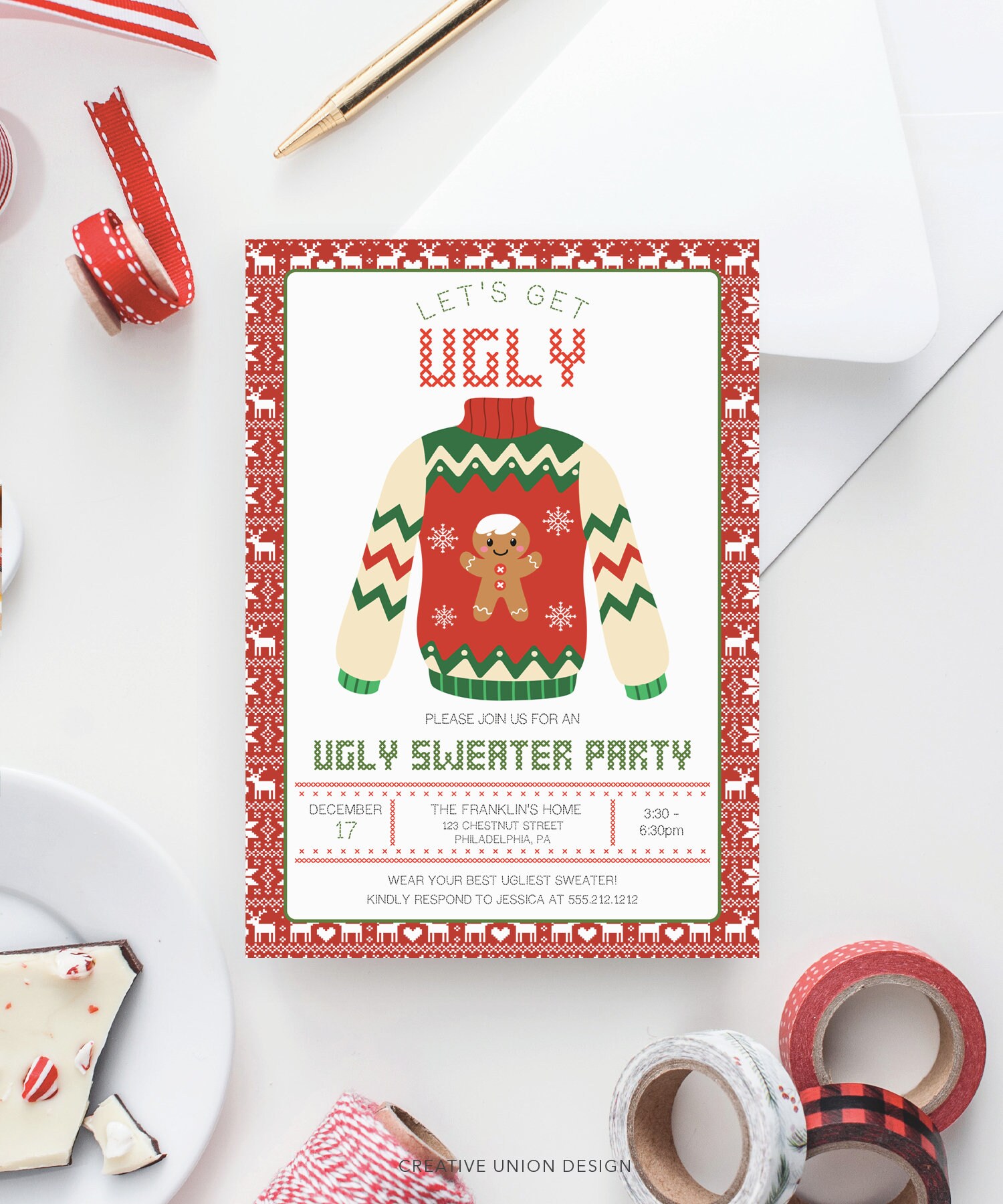 Printable Ugly Sweater Party Invitations