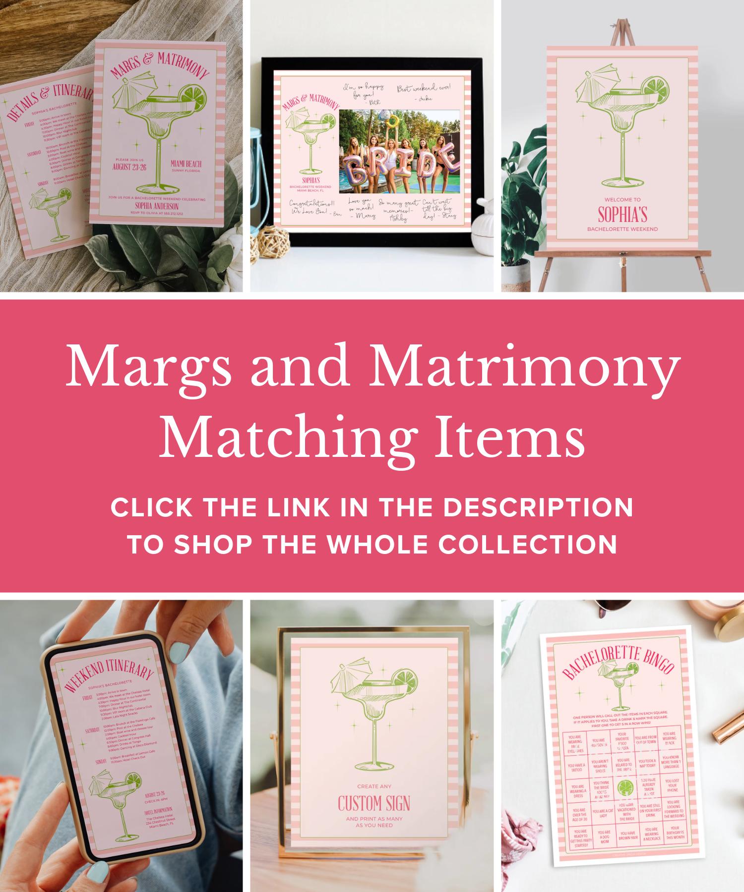 Margarita Bachelorette Party Invitation and Itinerary Template, Margs ...