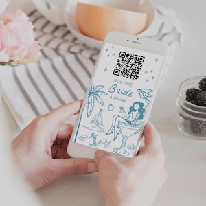 Buy The Bride A Drink QR Code Venmo Instagram Story Beach Bachelorette Party Template Bachelorette Weekend Coastal Bachelorette Last Sail