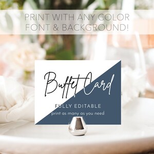 Script Text Buffet Modern Minimalist Buffet Card Template, Food Label, Wedding Buffet ...