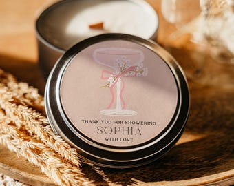 Champagne Brunch Thank You Stickers Template, Favor Tags, Bridal Shower Favors, Brunch Favor, Brunch and Bubbly, Modern Bridal Shower, Tags