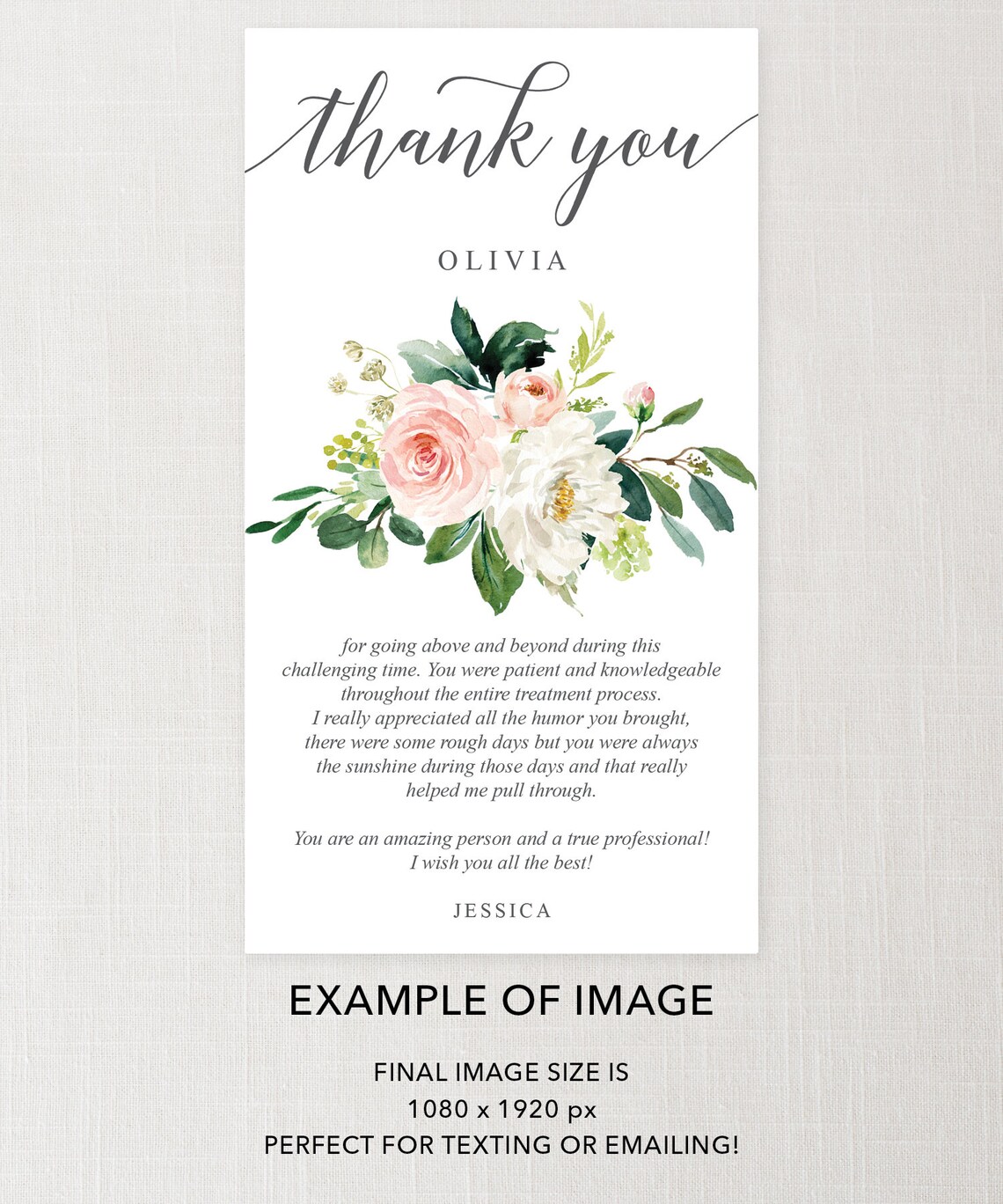Virtual Thank You Card Digital Thank You Cards Last Minute Etsy